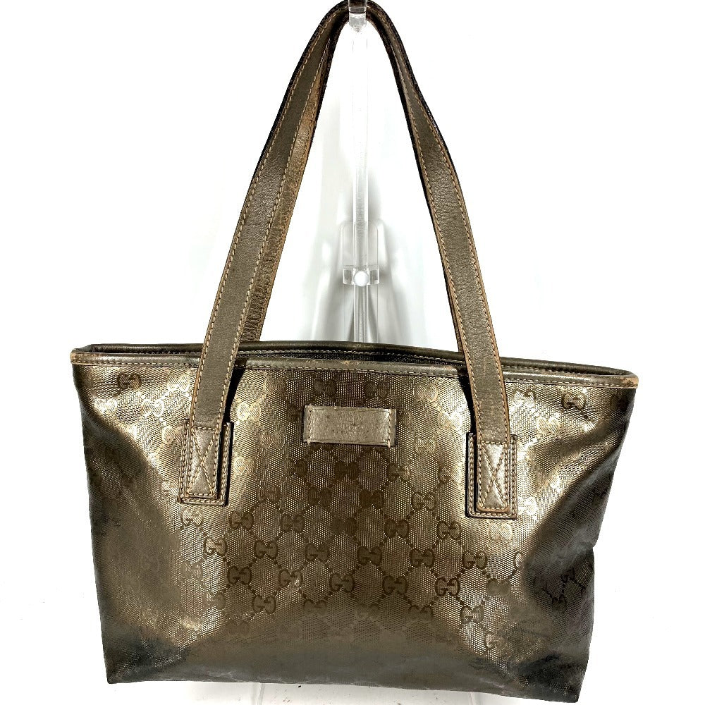 GUCCI 211138 GG Imprime Logo Shoulder Bag Tote Bag Shoulder Bag GG Imprime Unisex Metallic Brown