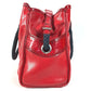FENDI FF โลโก้ Etnico ปักฉลุ กระเป๋า สะพายข้าง Tote Shoulder Bag หนังแก้ว สีแดง Unise x
