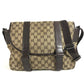 GUCCI 145859 GG โลโก้ กระเป๋าสะพายข้าง กระเป๋าสะพายข้าง Messenger Bag GG Canvas/หนัง Unisex สีเบจ