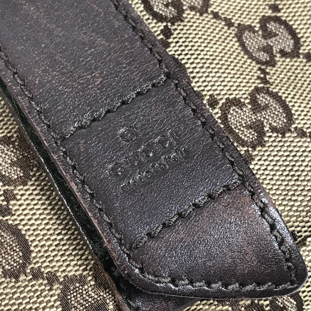 GUCCI 145859 GG โลโก้ กระเป๋าสะพายข้าง กระเป๋าสะพายข้าง Messenger Bag GG Canvas/หนัง Unisex สีเบจ