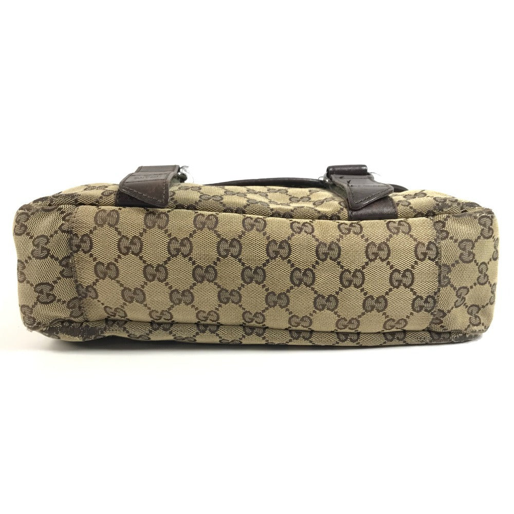 GUCCI 145859 GG โลโก้ กระเป๋าสะพายข้าง กระเป๋าสะพายข้าง Messenger Bag GG Canvas/หนัง Unisex สีเบจ