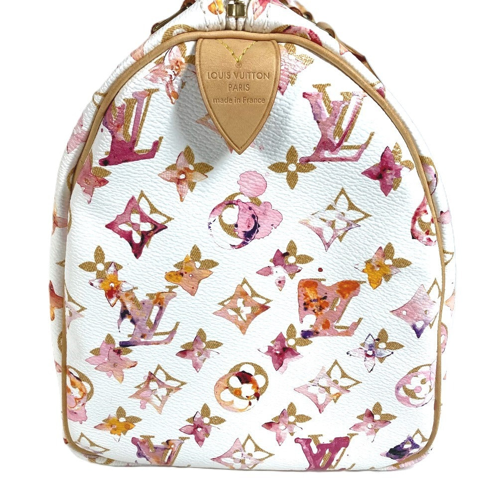 LOUIS VUITTON M95751 Monogram Watercolor Speedy 30 กระเป๋า Speedy 30 ทรง Speedy Boston ใบเล็ก กระเป๋าถือสำหรับผู้หญิง สีขาว