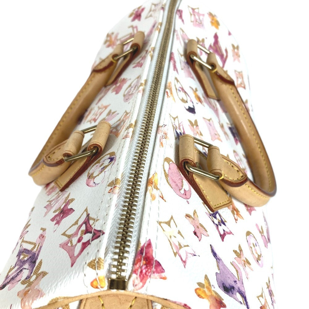 LOUIS VUITTON M95751 Monogram Watercolor Speedy 30 กระเป๋า Speedy 30 ทรง Speedy Boston ใบเล็ก กระเป๋าถือสำหรับผู้หญิง สีขาว