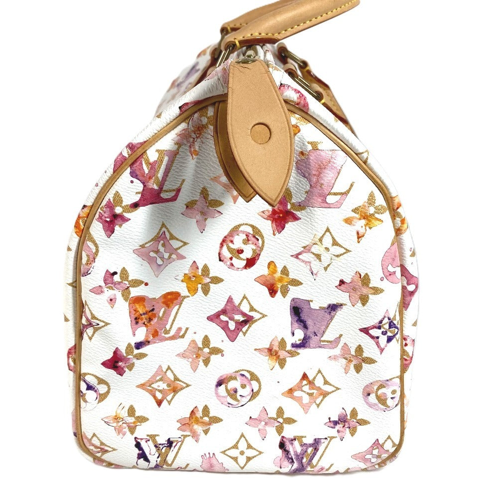 LOUIS VUITTON M95751 Monogram Watercolor Speedy 30 กระเป๋า Speedy 30 ทรง Speedy Boston ใบเล็ก กระเป๋าถือสำหรับผู้หญิง สีขาว
