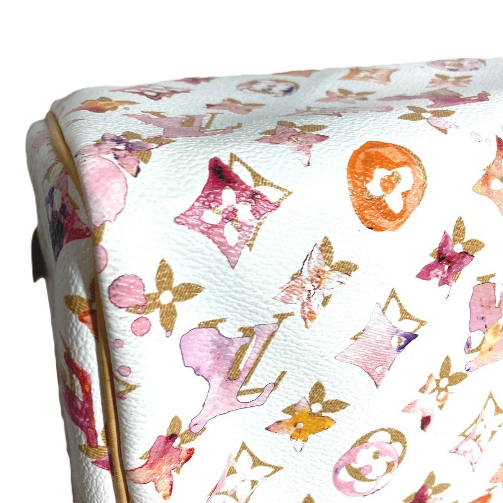 LOUIS VUITTON M95751 Monogram Watercolor Speedy 30 กระเป๋า Speedy 30 ทรง Speedy Boston ใบเล็ก กระเป๋าถือสำหรับผู้หญิง สีขาว