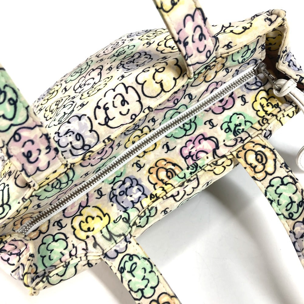 CHANEL ヴィンテージ フラワー柄 ロゴ CC ココマーク 花柄 カバン 肩掛け トートバッグ ハンドバッグ ショルダーバッグ キャンバス ユニセックス マルチカラー