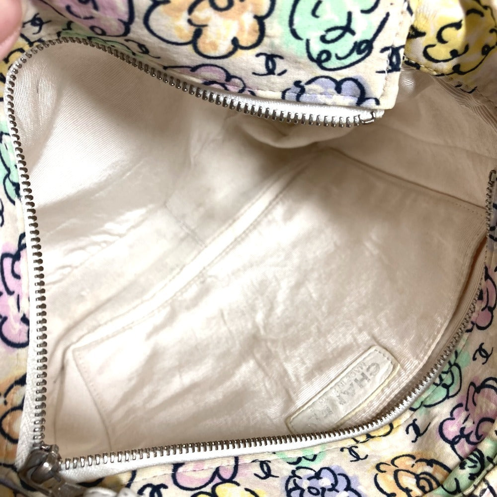 CHANEL ヴィンテージ フラワー柄 ロゴ CC ココマーク 花柄 カバン 肩掛け トートバッグ ハンドバッグ ショルダーバッグ キャンバス ユニセックス マルチカラー