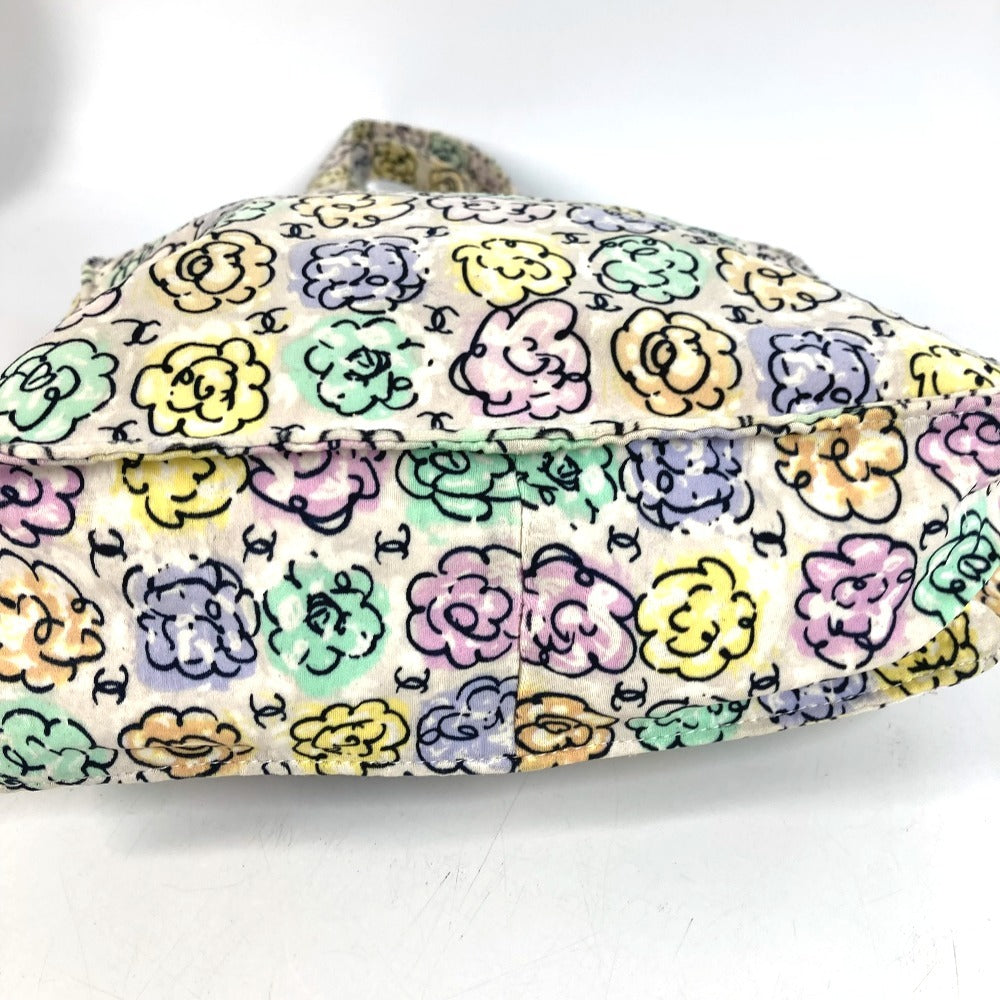 CHANEL ヴィンテージ フラワー柄 ロゴ CC ココマーク 花柄 カバン 肩掛け トートバッグ ハンドバッグ ショルダーバッグ キャンバス ユニセックス マルチカラー