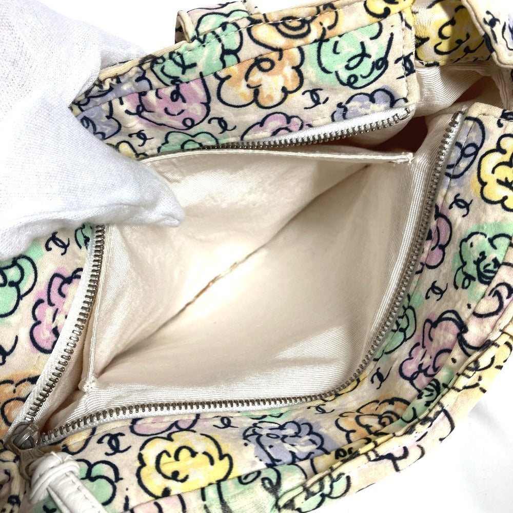 CHANEL ヴィンテージ フラワー柄 ロゴ CC ココマーク 花柄 カバン 肩掛け トートバッグ ハンドバッグ ショルダーバッグ キャンバス ユニセックス マルチカラー