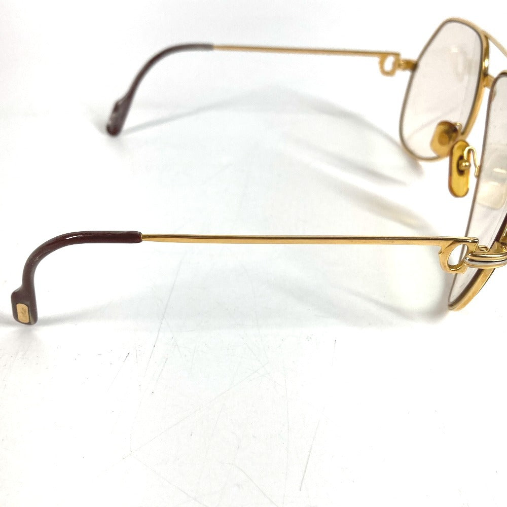 CARTIER ヴィンテージ トリニティ ロゴ めがね メガネ アイウェア 眼鏡 眼鏡 メタル ユニセックス ゴールド