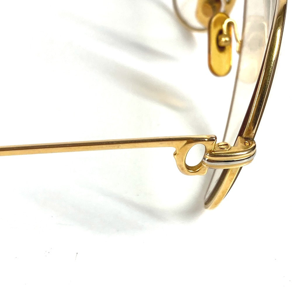 CARTIER ヴィンテージ トリニティ ロゴ めがね メガネ アイウェア 眼鏡 眼鏡 メタル ユニセックス ゴールド