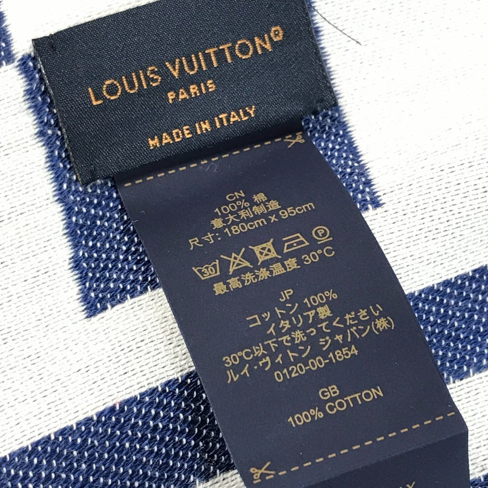 LOUIS VUITTON M78404 ผ้าห่มชายหาดลายทาง LV ลายกราฟิก มีพู่ ผ้าห่ม ผ้าคลุมตกแต่งบ้าน ผ้าห่มผ้าฝ้าย ใช้ได้ทั้งชายและหญิง สีน้ำเงิน