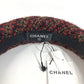 CHANEL 21K ツイード CC ココマーク ロゴ ヘッドバンド ヘアバンド ヘアアクセサリー カチューシャ ツイード レディース レッド系