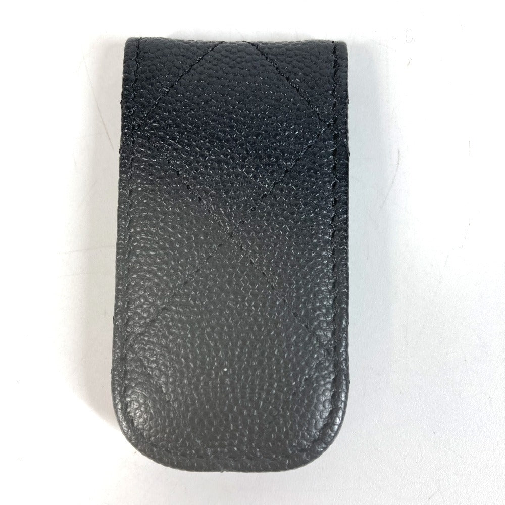 CHANEL CC ココマーク ロゴ マトラッセ キルティング 財布 札ばさみ マネークリップ キャビアスキン ユニセックス ブラック