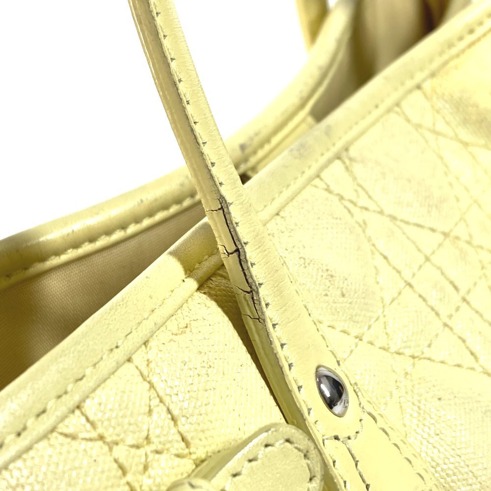 Dior Cannage Quilting Logo Bag, Shoulder Bag, Tote Bag, Shoulder Bag, Leather/Coated Canvas, Unisex, Yellow