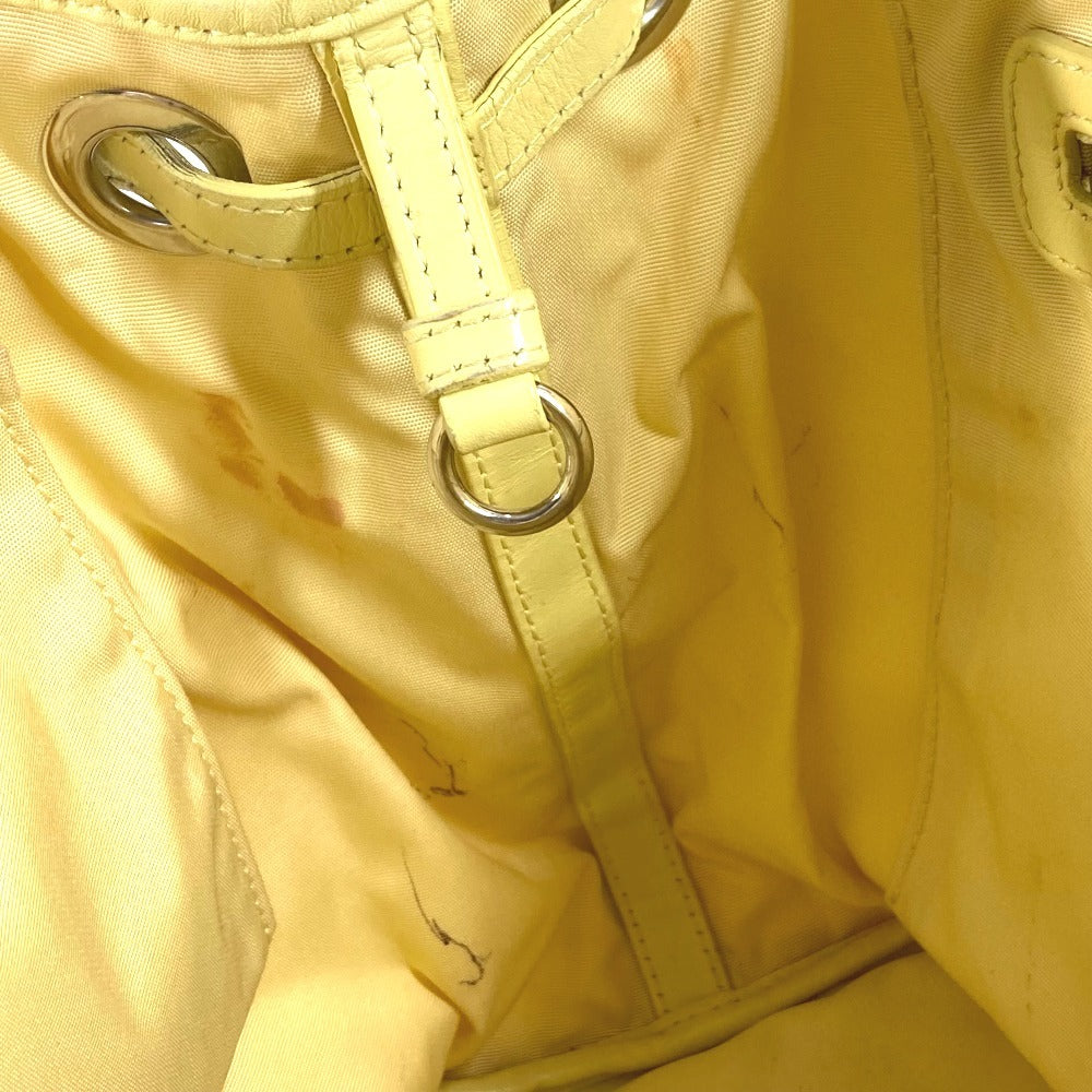 Dior Cannage Quilting Logo Bag, Shoulder Bag, Tote Bag, Shoulder Bag, Leather/Coated Canvas, Unisex, Yellow
