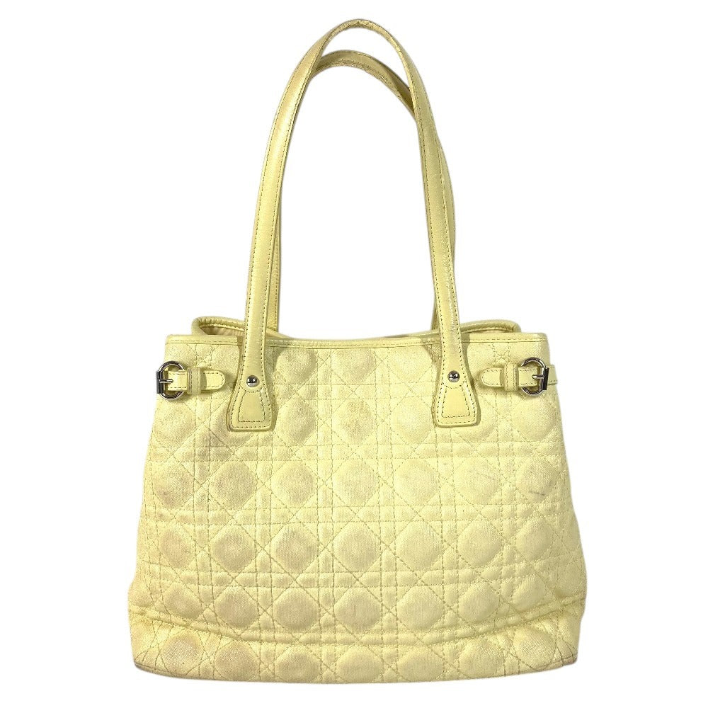 Dior Cannage Quilting Logo Bag, Shoulder Bag, Tote Bag, Shoulder Bag, Leather/Coated Canvas, Unisex, Yellow