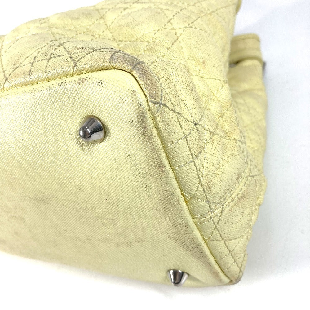 Dior Cannage Quilting Logo Bag, Shoulder Bag, Tote Bag, Shoulder Bag, Leather/Coated Canvas, Unisex, Yellow