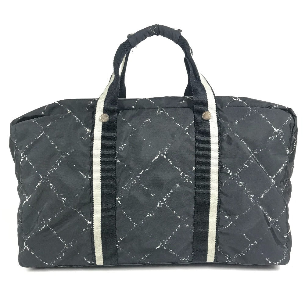 CHANEL 旧トラベルライン トラベルバッグ 旅行バッグ 2WAY ショルダーバッグ 斜め掛け ボストンバッグ ナイロン レディース ブラック