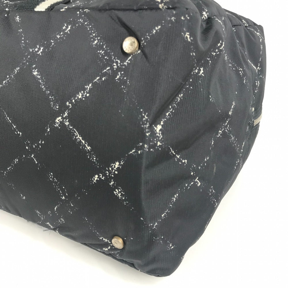 CHANEL 旧トラベルライン トラベルバッグ 旅行バッグ 2WAY ショルダーバッグ 斜め掛け ボストンバッグ ナイロン レディース ブラック