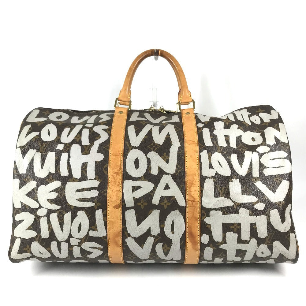 LOUIS VUITTON M92197 Monogram Graffiti Keepall50 Keepall 50 Duffle Bag Bag Travel Bag Travel Bag Duffle Bag MonogramCanvas White/Brown Used