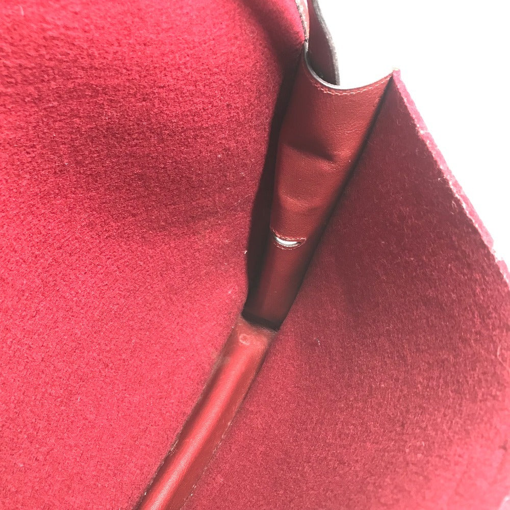 HERMES vintage Logo Hoodie Perforated Logo H Logo Bag Crossbody Flap Shoulder Bag felt / Leather Red Used