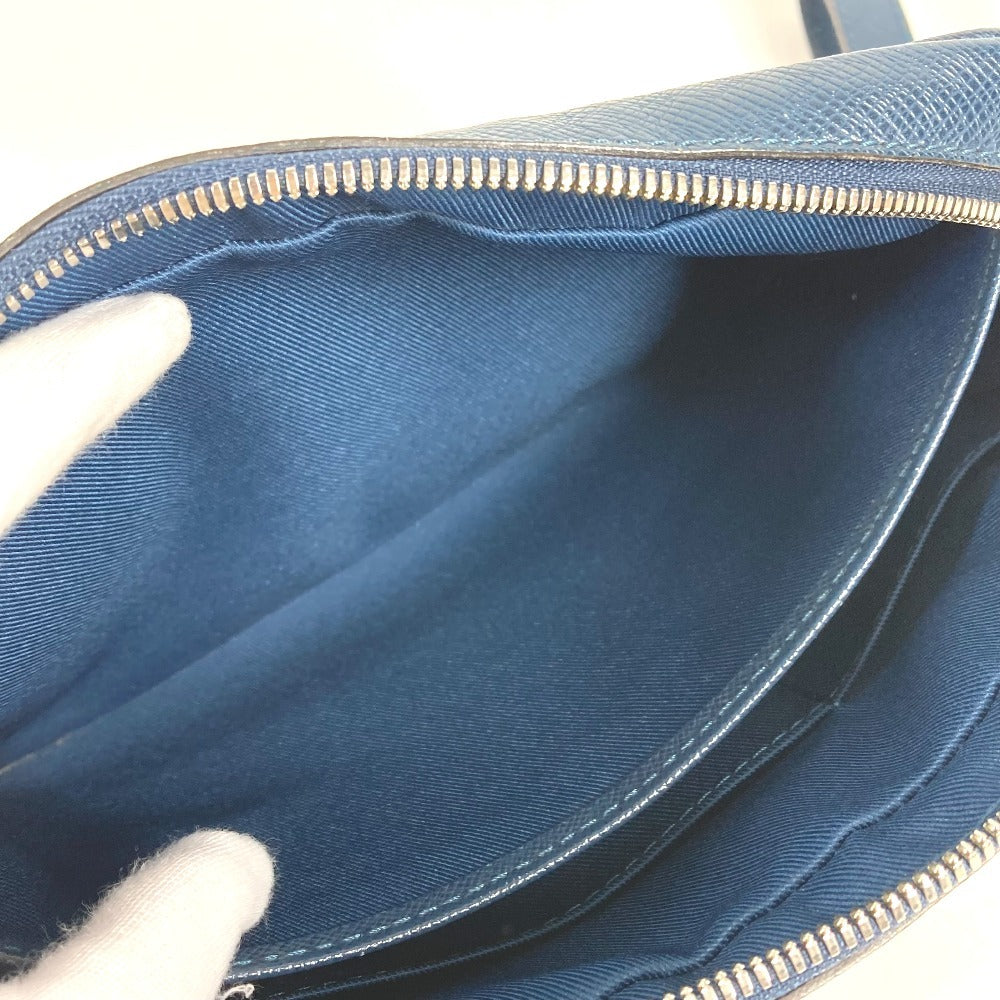 LOUIS VUITTON M33410 Taiga Pochette Kasai Pochette Kasai Bag Pouch Clutch Bag with Strap Cluch Bag Taiga Leather Océan Navy Used