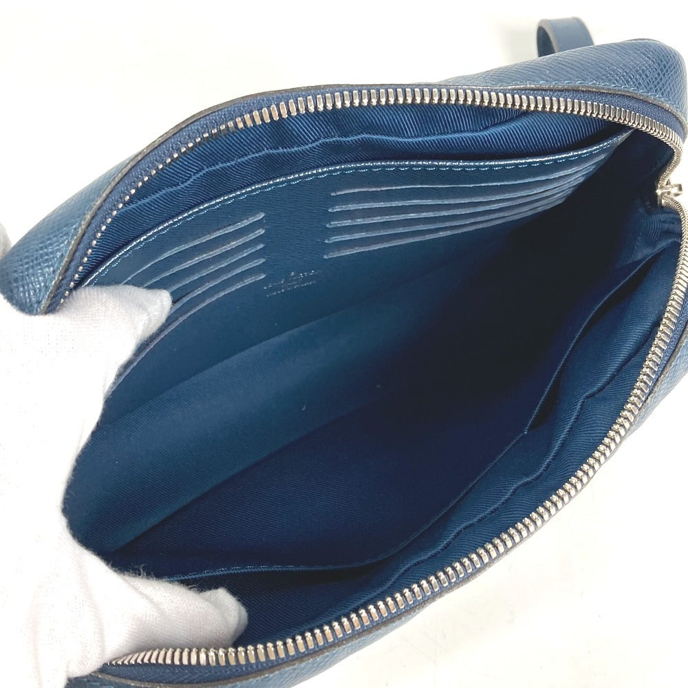 LOUIS VUITTON M33410 Taiga Pochette Kasai Pochette Kasai Bag Pouch Clutch Bag with Strap Cluch Bag Taiga Leather Océan Navy Used
