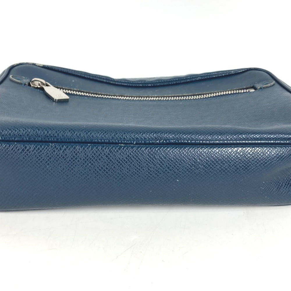 LOUIS VUITTON M33410 Taiga Pochette Kasai Pochette Kasai Bag Pouch Clutch Bag with Strap Cluch Bag Taiga Leather Océan Navy Used