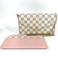 LOUIS VUITTON N63106 Damier Azur Pochette Felicie, card case, coin case, wallet, chain bag, long wallet, Damier Azur canvas, women's, Rose Ballerine, pink