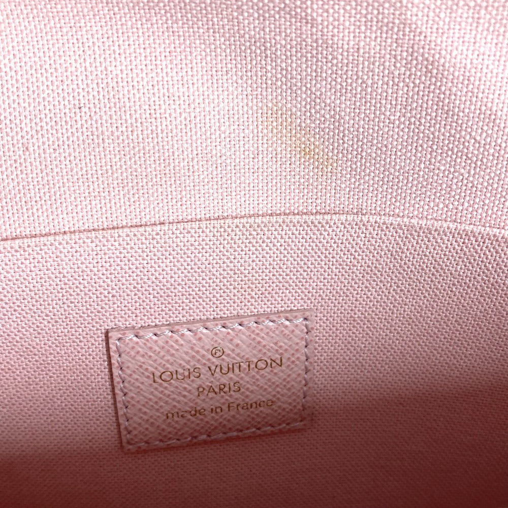 LOUIS VUITTON N63106 Damier Azur Pochette Felicie, card case, coin case, wallet, chain bag, long wallet, Damier Azur canvas, women's, Rose Ballerine, pink