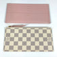 LOUIS VUITTON N63106 Damier Azur Pochette Felicie, card case, coin case, wallet, chain bag, long wallet, Damier Azur canvas, women's, Rose Ballerine, pink