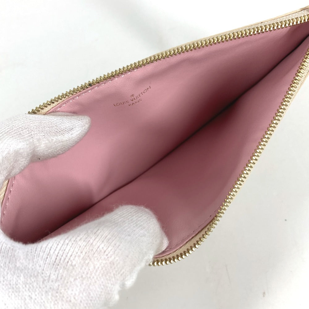 LOUIS VUITTON N63106 Damier Azur Pochette Felicie, card case, coin case, wallet, chain bag, long wallet, Damier Azur canvas, women's, Rose Ballerine, pink