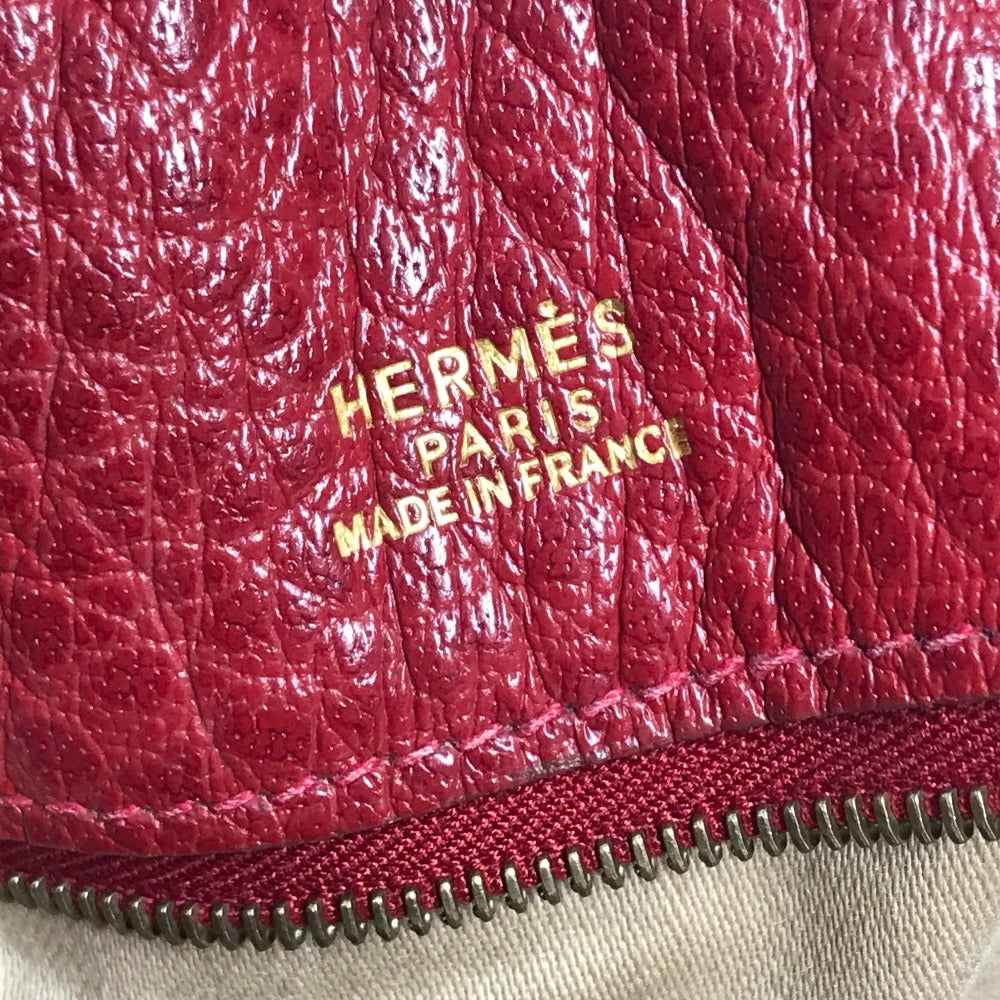 HERMES ギャロップ チェック トートバッグ 肩掛け カバン ショルダーバッグ ウール ユニセックス レッド