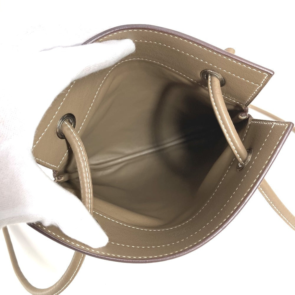 HERMES Sac Aline Mini Pochette, Crossbody Shoulder Bag, Unisex Leather, Etoupe Gray