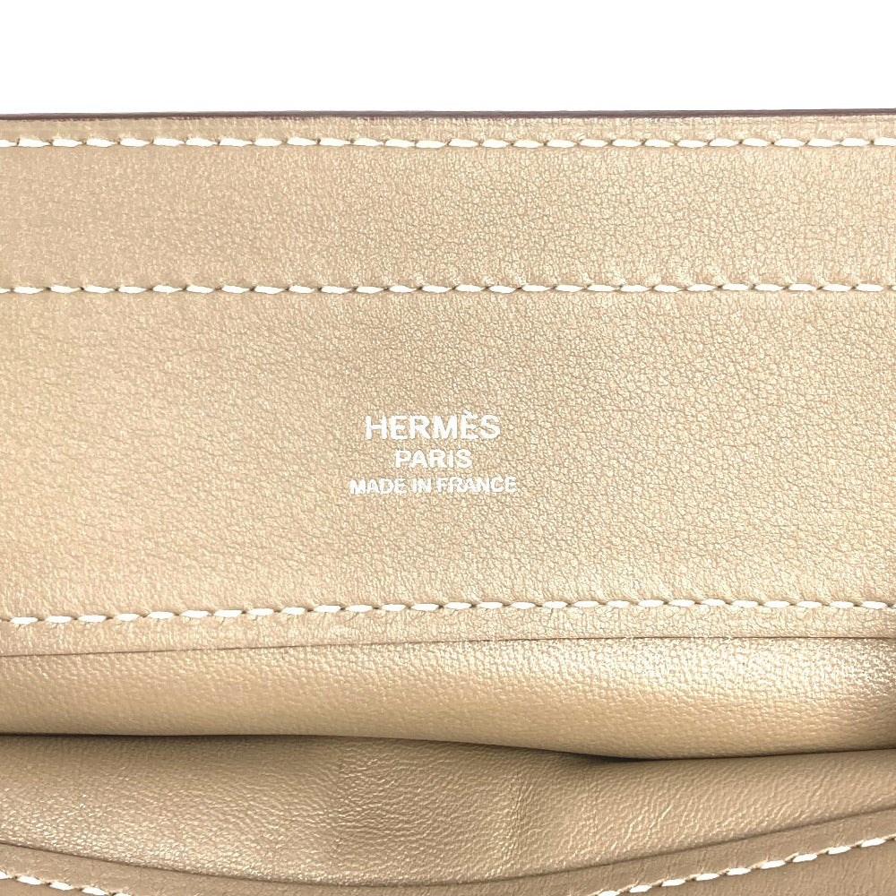 HERMES Sac Aline Mini Pochette, Crossbody Shoulder Bag, Unisex Leather, Etoupe Gray
