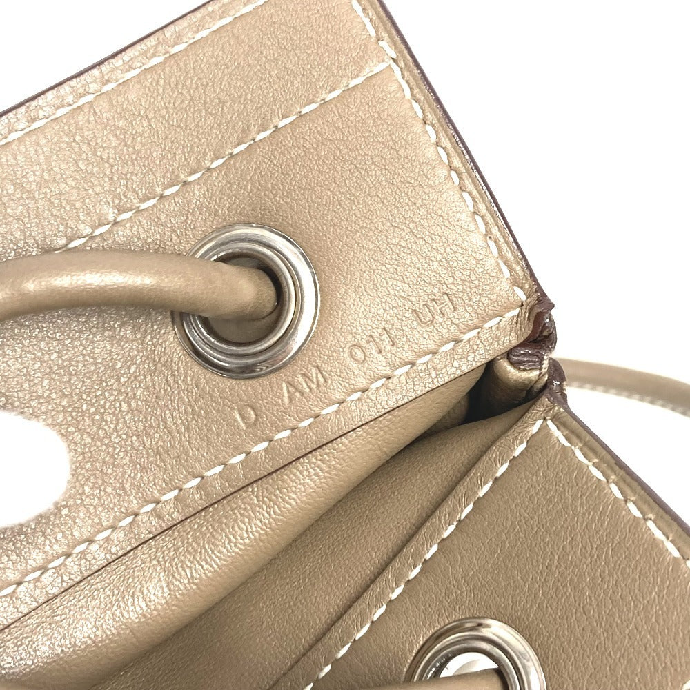 HERMES Sac Aline Mini Pochette, Crossbody Shoulder Bag, Unisex Leather, Etoupe Gray