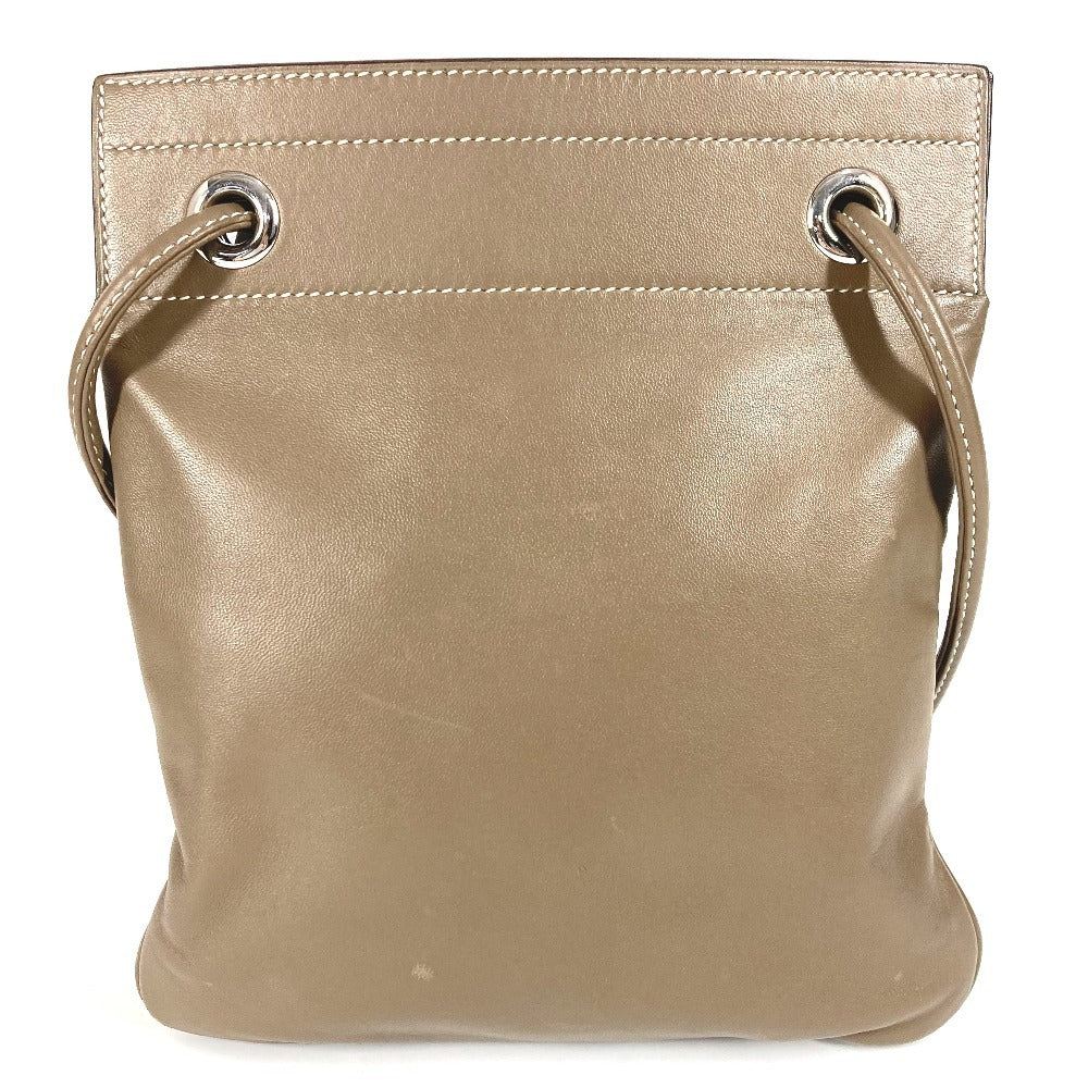 HERMES Sac Aline Mini Pochette, Crossbody Shoulder Bag, Unisex Leather, Etoupe Gray