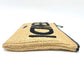 FENDI 8N0149 Straw Logo Bag Pouch Clutch Bag Raffia Unisex Beige