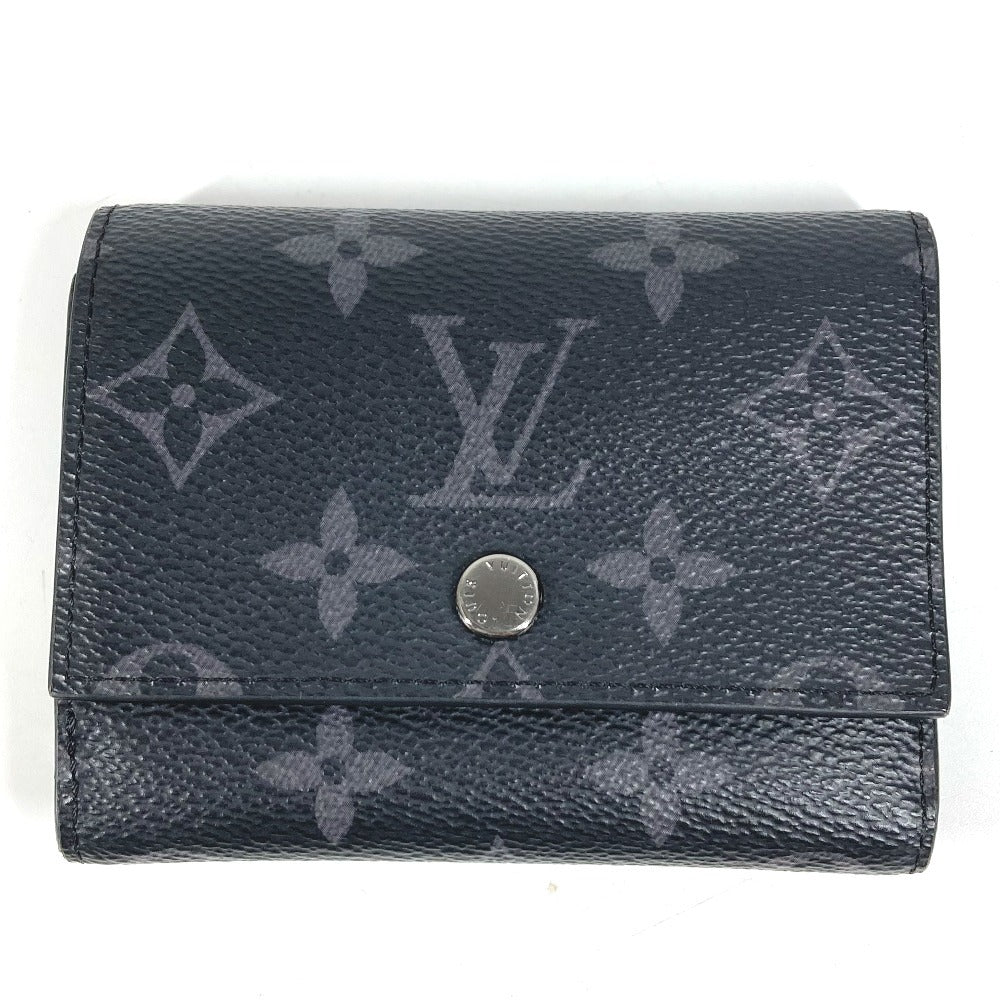 LOUIS VUITTON M12598 Monogram Eclipse Victor Wallet, Compact Trifold Wallet, Monogram Eclipse Canvas, Unisex, Black