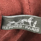 HERMES Half Leather Foule MM Tote Bag, Canvas/Leather Handbag, Unisex, Wine Red