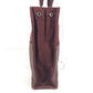 HERMES Half Leather Foule MM Tote Bag, Canvas/Leather Handbag, Unisex, Wine Red