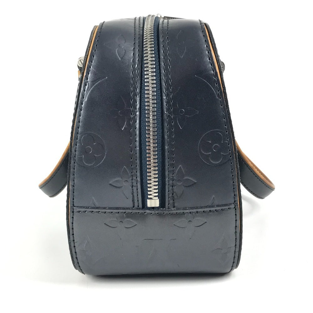 LOUIS VUITTON M55175 Monogram Matte Shelton Mini Boston Bag, Monogram Matte Leather, Navy
