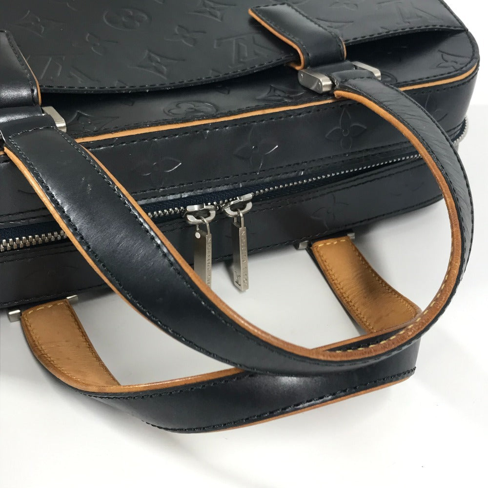 LOUIS VUITTON M55175 Monogram Matte Shelton Mini Boston Bag, Monogram Matte Leather, Navy
