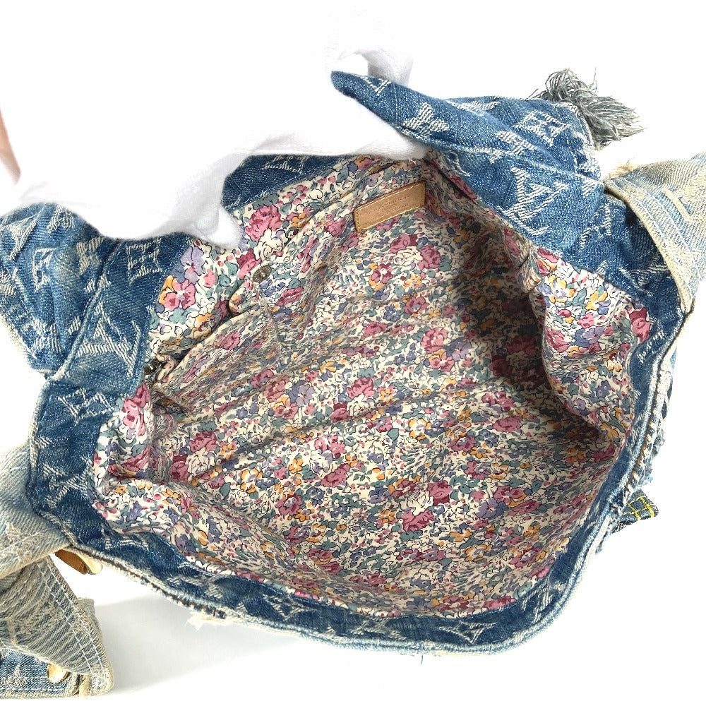 LOUIS VUITTON M95374 Monogram Denim Patchwork Posty Bag, Flap Messenger Bag, Shoulder Bag, Unisex, Blue