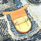 LOUIS VUITTON M95374 Monogram Denim Patchwork Posty Bag, Flap Messenger Bag, Shoulder Bag, Unisex, Blue