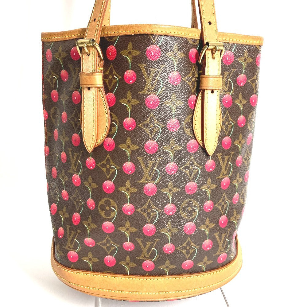 LOUIS VUITTON M95012 モノグラムチェリー 村上隆 バケットPM バケット PM カバン 肩掛け トートバッグ バケツ ショルダーバッグ モノグラムキャンバス ユニセックス ブラウン