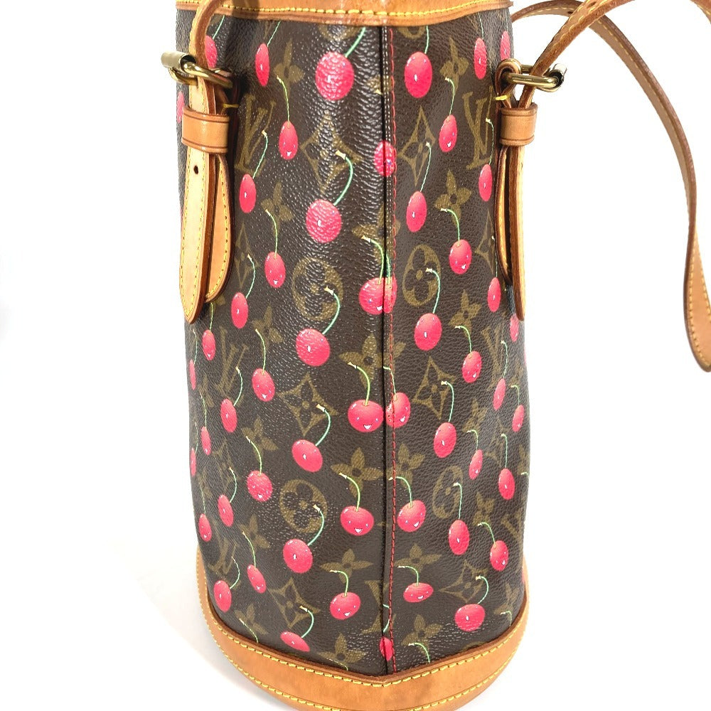 LOUIS VUITTON M95012 モノグラムチェリー 村上隆 バケットPM バケット PM カバン 肩掛け トートバッグ バケツ ショルダーバッグ モノグラムキャンバス ユニセックス ブラウン