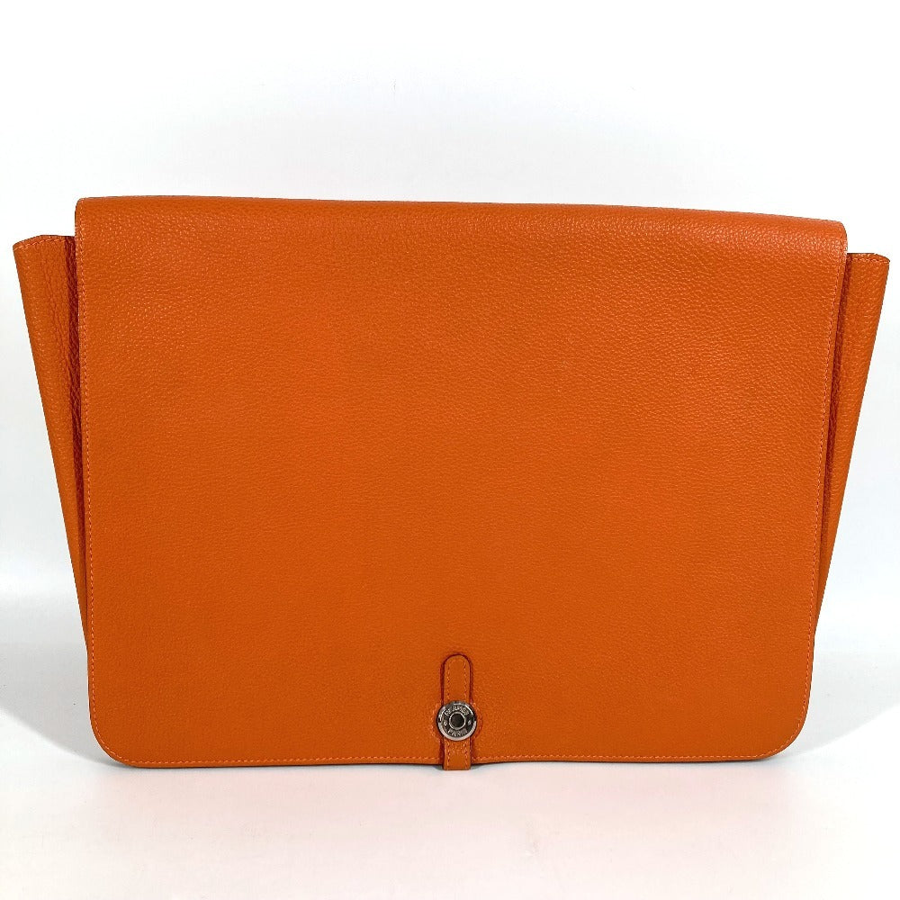 HERMES ドゴン ミーティング ドゴンミーティング カバン ポーチ 書類バッグ セカンドバッグ フラップ ポーチ クラッチバッグ トリヨンクレマンス ユニセックス オレンジ