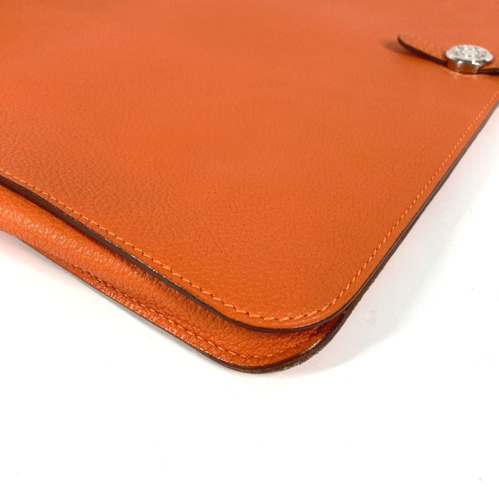 HERMES ドゴン ミーティング ドゴンミーティング カバン ポーチ 書類バッグ セカンドバッグ フラップ ポーチ クラッチバッグ トリヨンクレマンス ユニセックス オレンジ